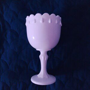 VINTAGE INDIANA GLASS COMPANY MILK GLASS TEAR DROP PATTERN GOBLET/COMPOTE